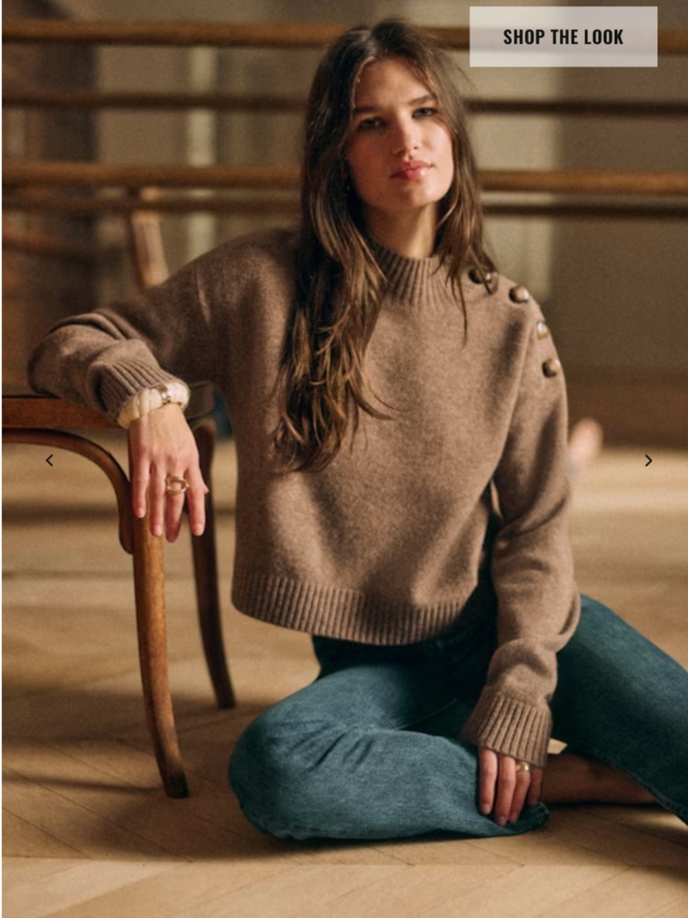 NWT SEZANE Elena Jumper - Dark Taupe XS